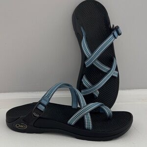 Chaco Women's Strappy Black and Blue Sandals